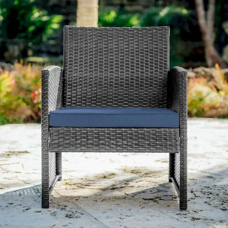 Nestl 3 Piece Patio Furniture Wicker Conversation Set