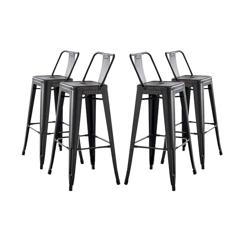 AC Pacific 30 Inch Metal Barstool Set of 2