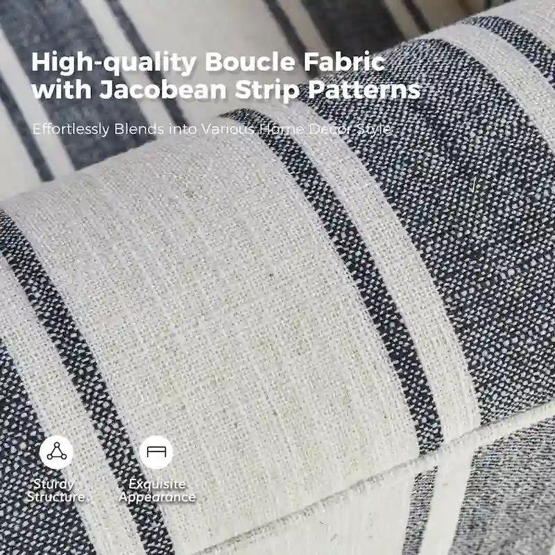 Pancy Traditional Swivel Armchair with Jacobean Strip Pattern Set of 2 by HULALA HOME