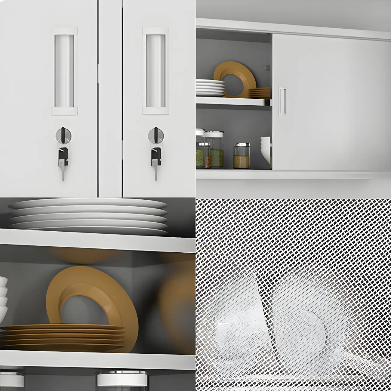 Elegant Stainless Steel Wall-Mounted Display Cabinet