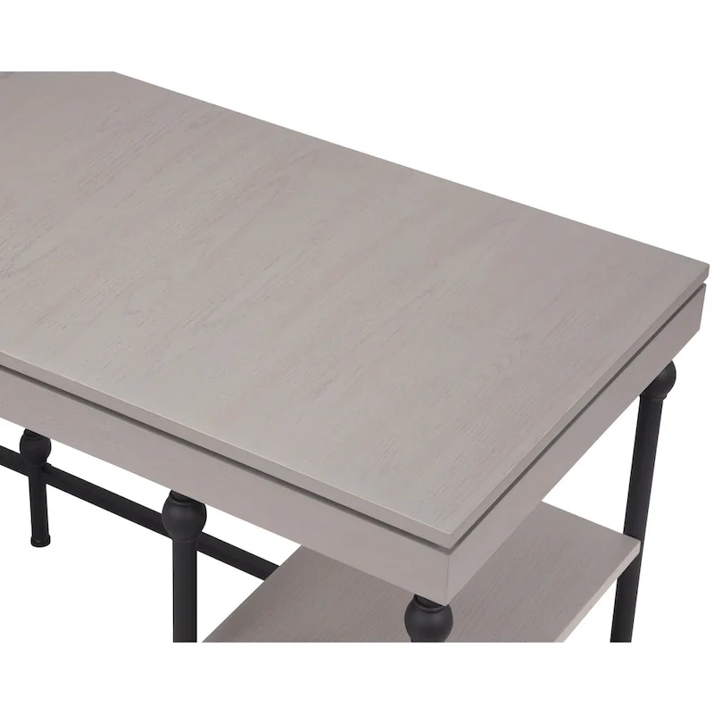 Haley Farmhouse 59-inch Metal L-Shaped Computer Desk with USBs by Furniture of America