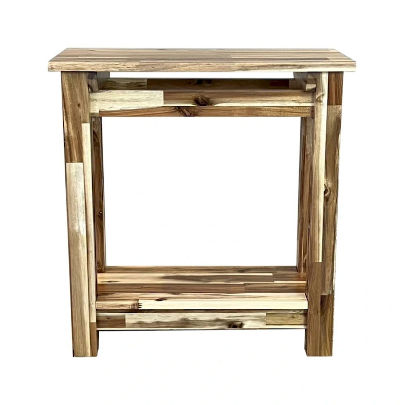 Acacia Wood Architectural Recliner Table with Shelf