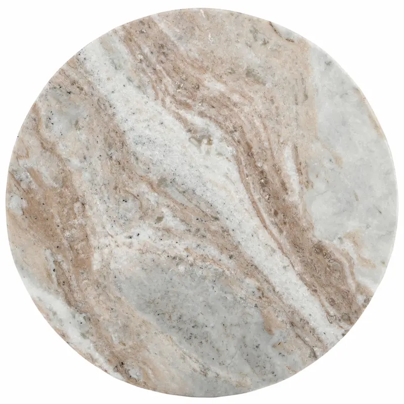 Multi-Color Marble Round Drink Accent Table – Modern Style