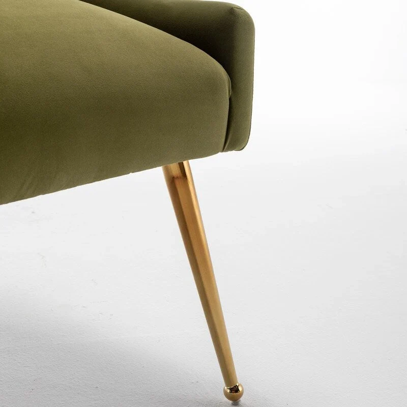 Modern Dining Chairs Set of 2, Upholstered Accent Chair Tufted Back Armless Chair with Back Pull