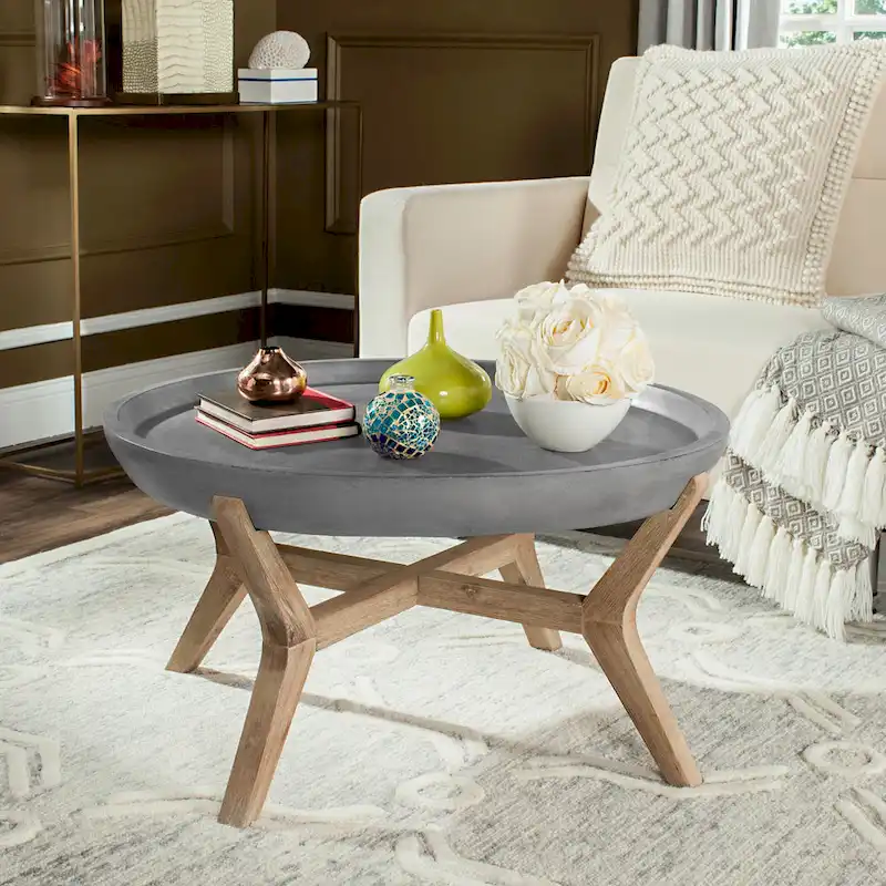 Indoor/Outdoor Square Coffee Table – Dark Grey, 33.4x33.4x18.1 in, Weather-Resistant