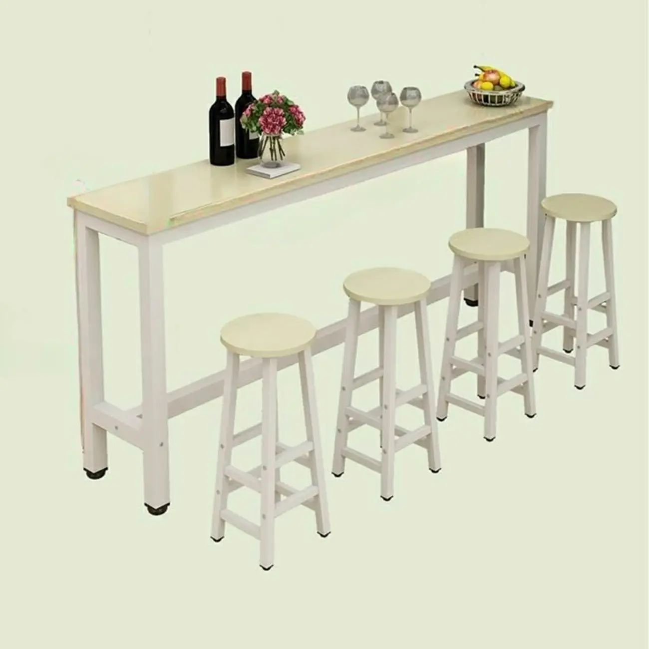 Modern Brown Wooden Fixed Top Bar Tables