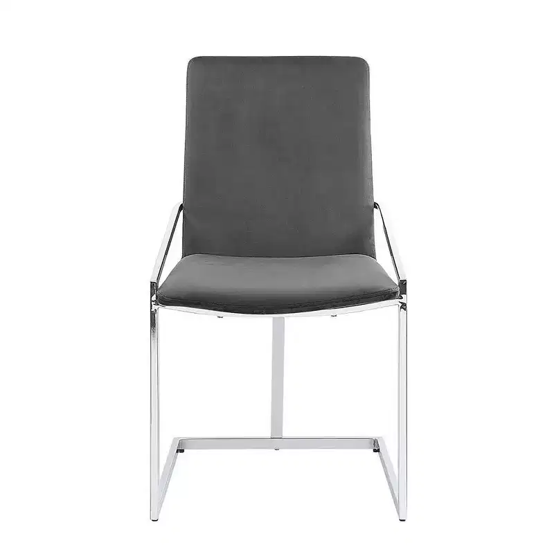 20" Zlatan Accent Chair: Chrome Metal Frame & Luxurious Velvet - Acme Furniture