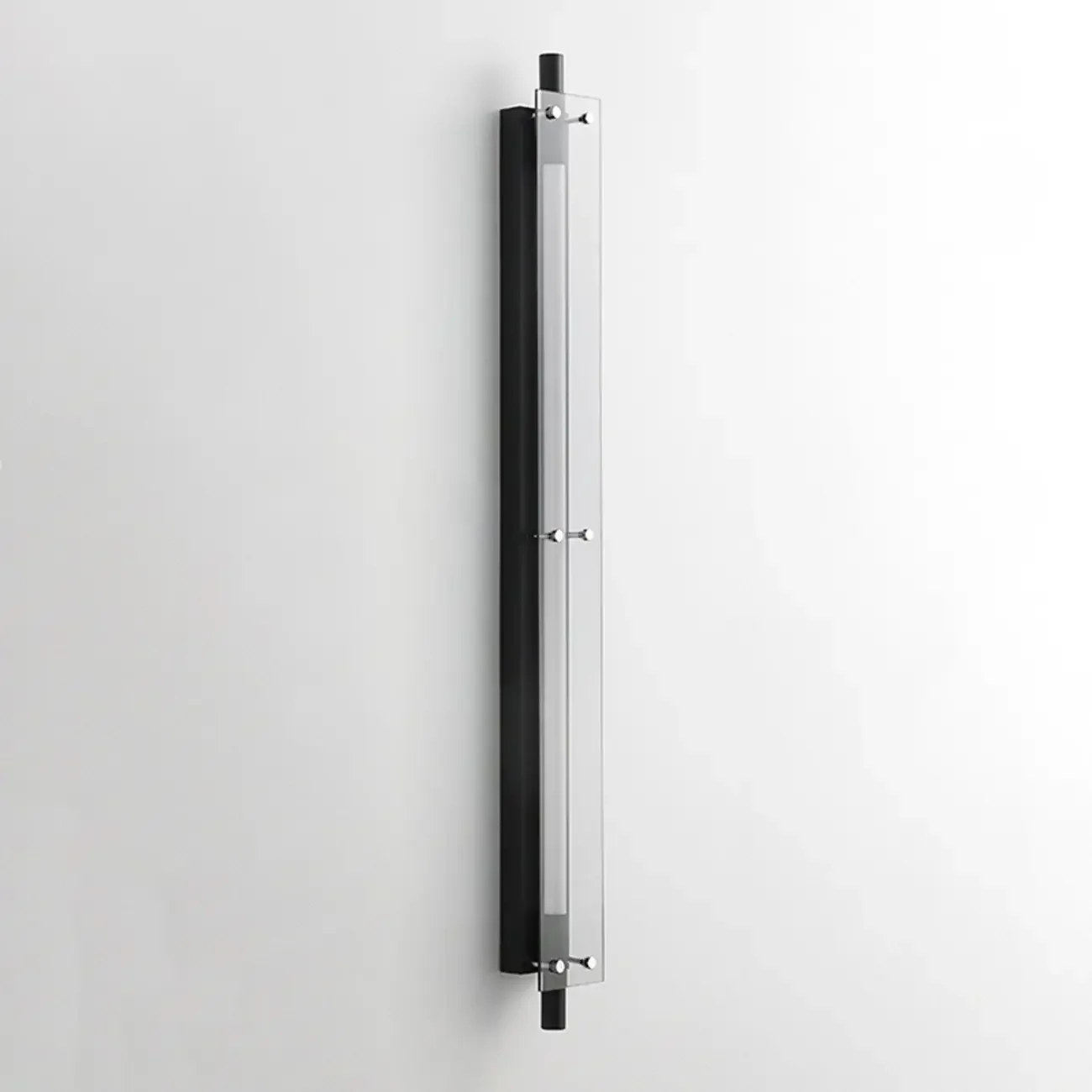 Modern Black Metal Linear Plastic Shade Wall Sconce