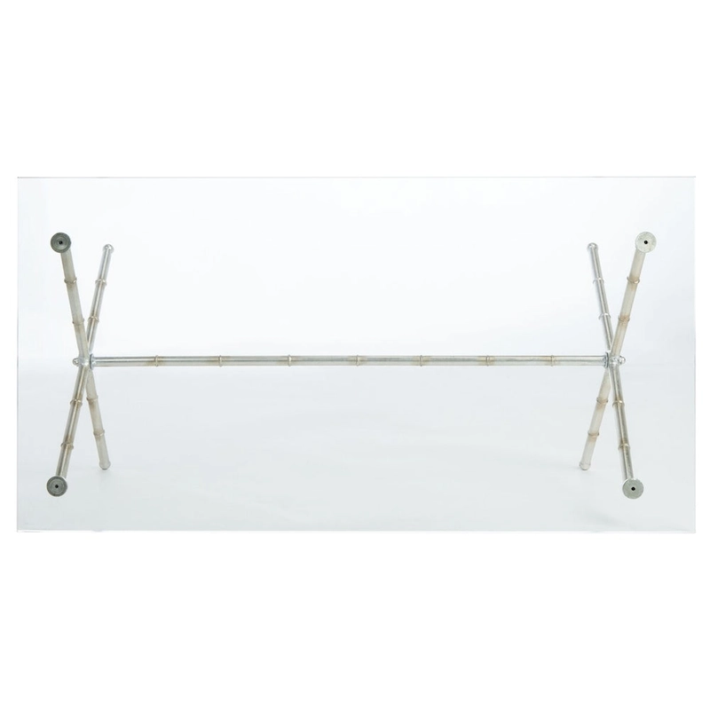 SAFAVIEH Treasures Jocelyn Bronze-Ish Silver/ Glass Top Accent Table - 37.4 x 19.7 x 17