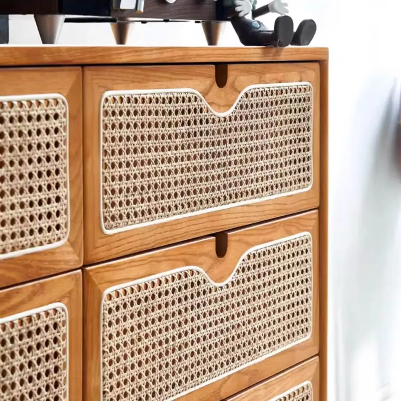 Tropical Natural Woven Double Layer Chest with 6-Drawers