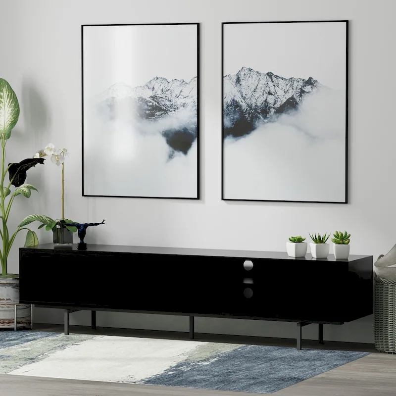 Glenwillow Home Atlas 78 x 20 Lowboy Mid-Century Modern TV Stand Console