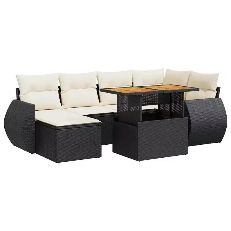 vidaXL Patio Sofa Set Adjustable Feet Garden Sofa Set Rectangular