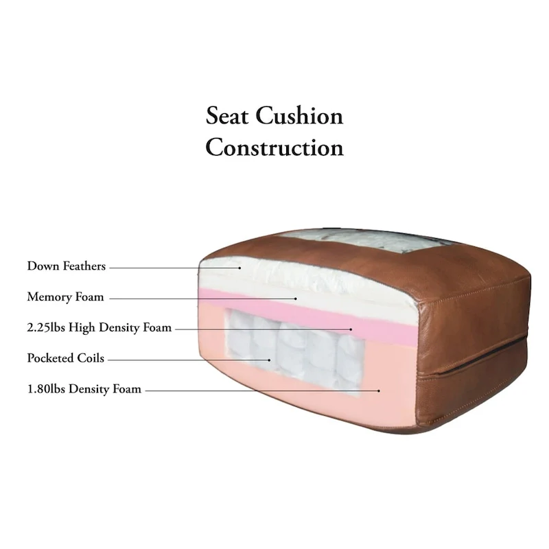 Brown Top Grain Leather Sofa with Track Arms