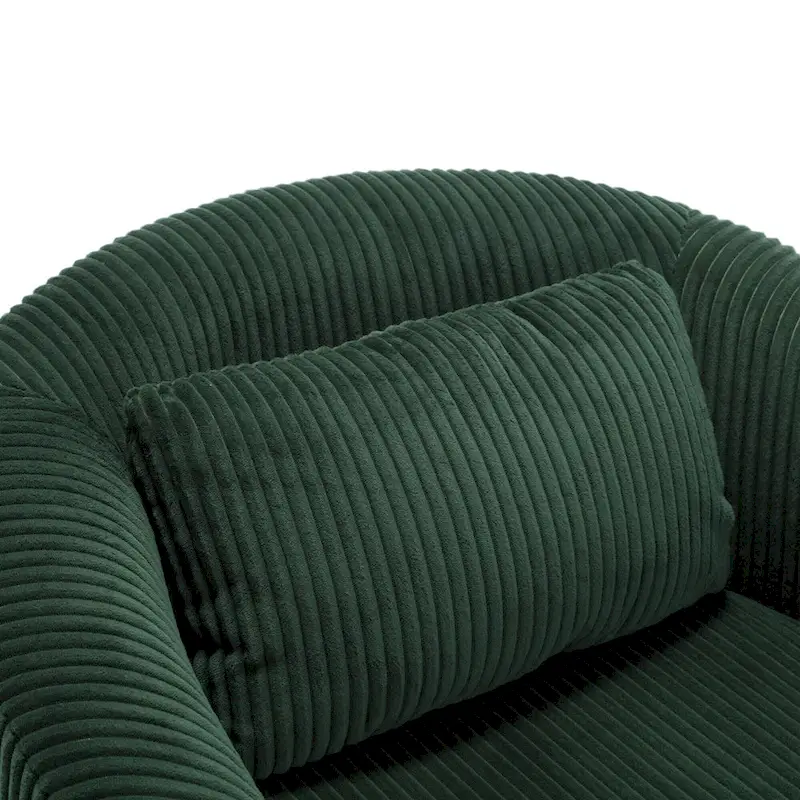 Emerald 24.8 Upholstered Barrel Chair with Wood Legs and Pillows