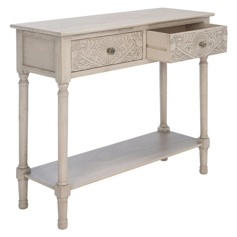 SAFAVIEH Leonia 2-Drawer Console Table - 35.5  W x 13  L x 29.5  H - 36Wx13Dx30H