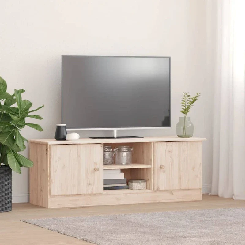 vidaXL TV Stand ALTA 44.1 x13.8 x16.1  Solid Wood Pine - 44.1  x 13.8  x 16.1