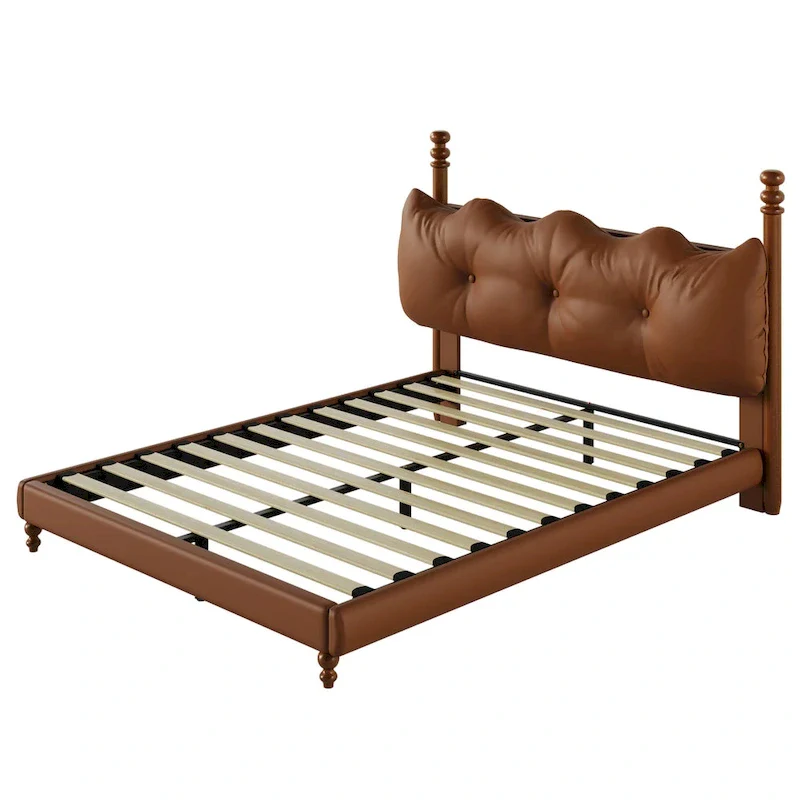 Luxury Upholstered PU Leather Bed