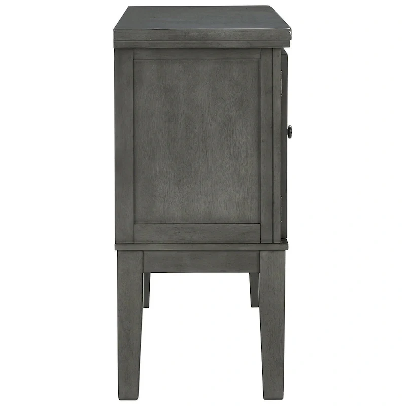 Grey 2-Door Dining Server with Wine Rack & Drawer – 56W x 18D x 39H