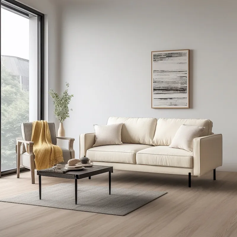 Barbett 70  Linen Square Arm Sofa