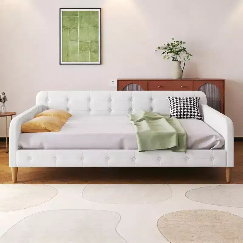 Luxystar Modern Full Size Linen Upholstered Daybed