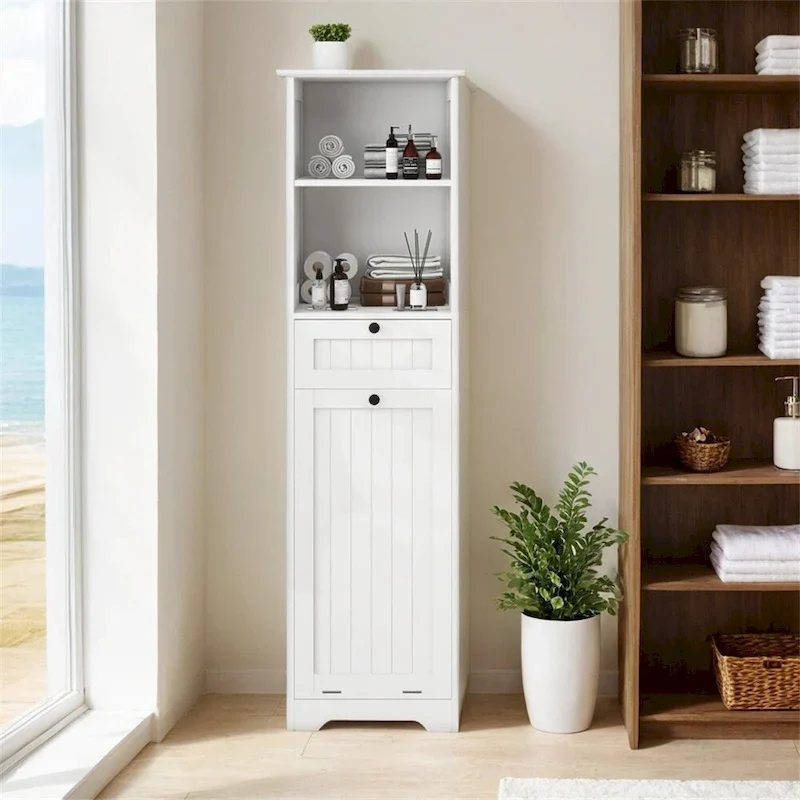 One-Compartment One-Drawer Tilt-Out Laundry Sorter Cabinet