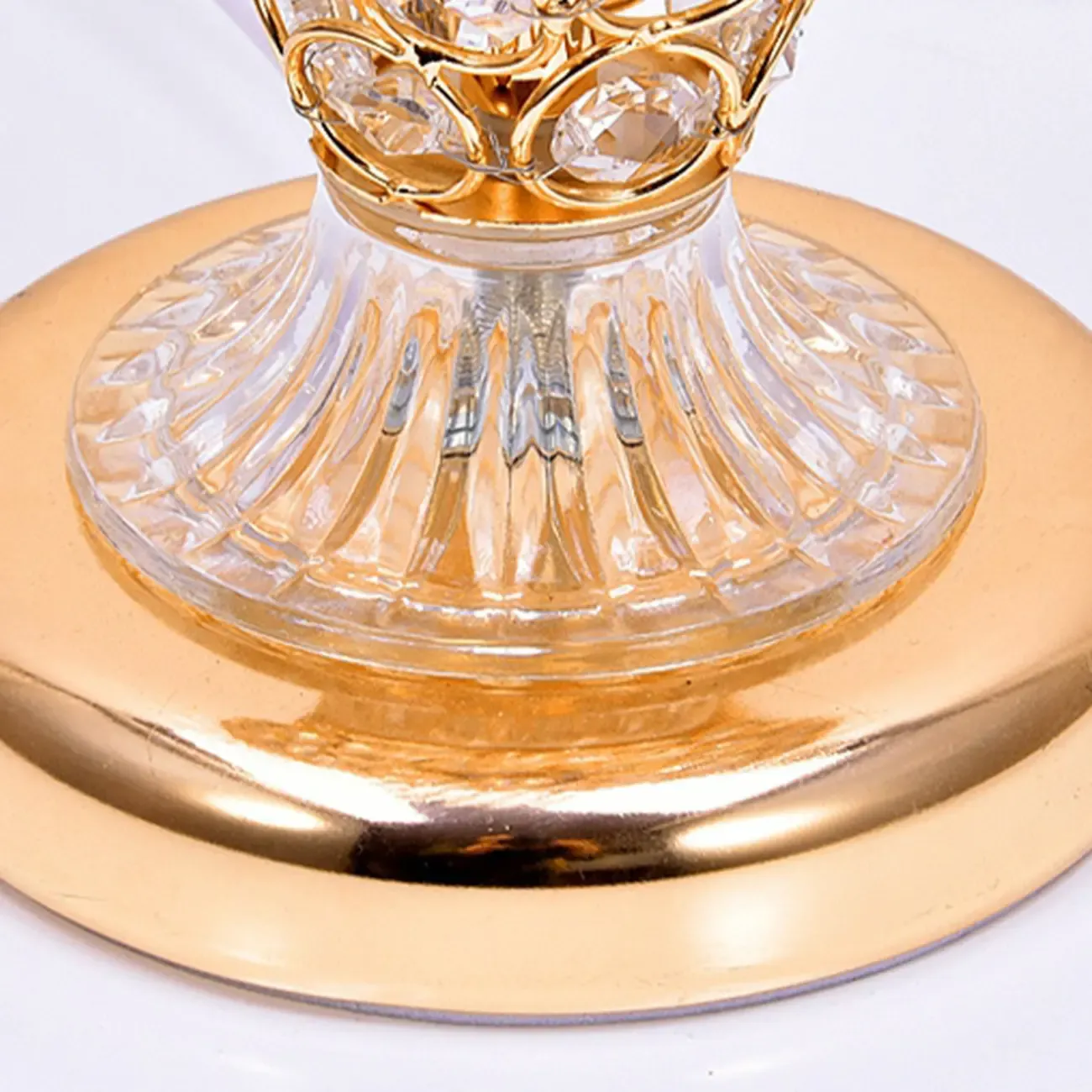 Traditional Luxurious Empire Gold Crystal Bedside Lamps