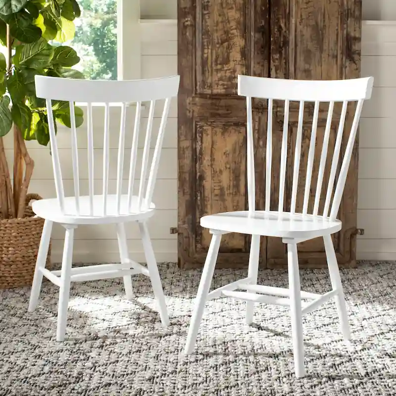 SAFAVIEH Suhair Spindle Farmhouse Dining Chair (Set of 2) - 20.5 x 21 x 36 - 21W x 21D x 36H