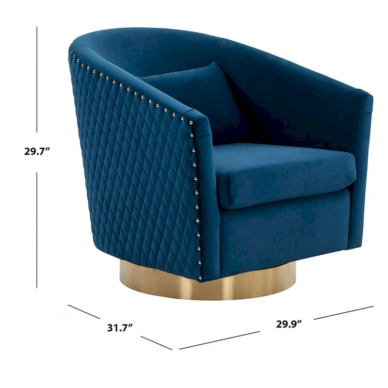 SAFAVIEH Couture Ikram Quilted Swivel Tub Chair - 30Wx32Dx30H