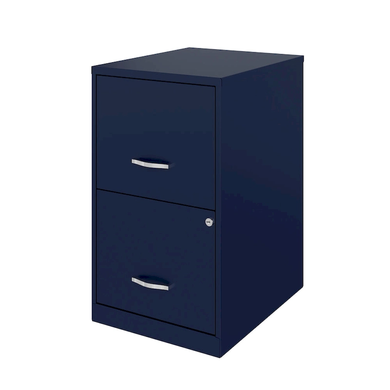 Space Solutions 18in. 2 Drawer Metal File Cabinet, Navy