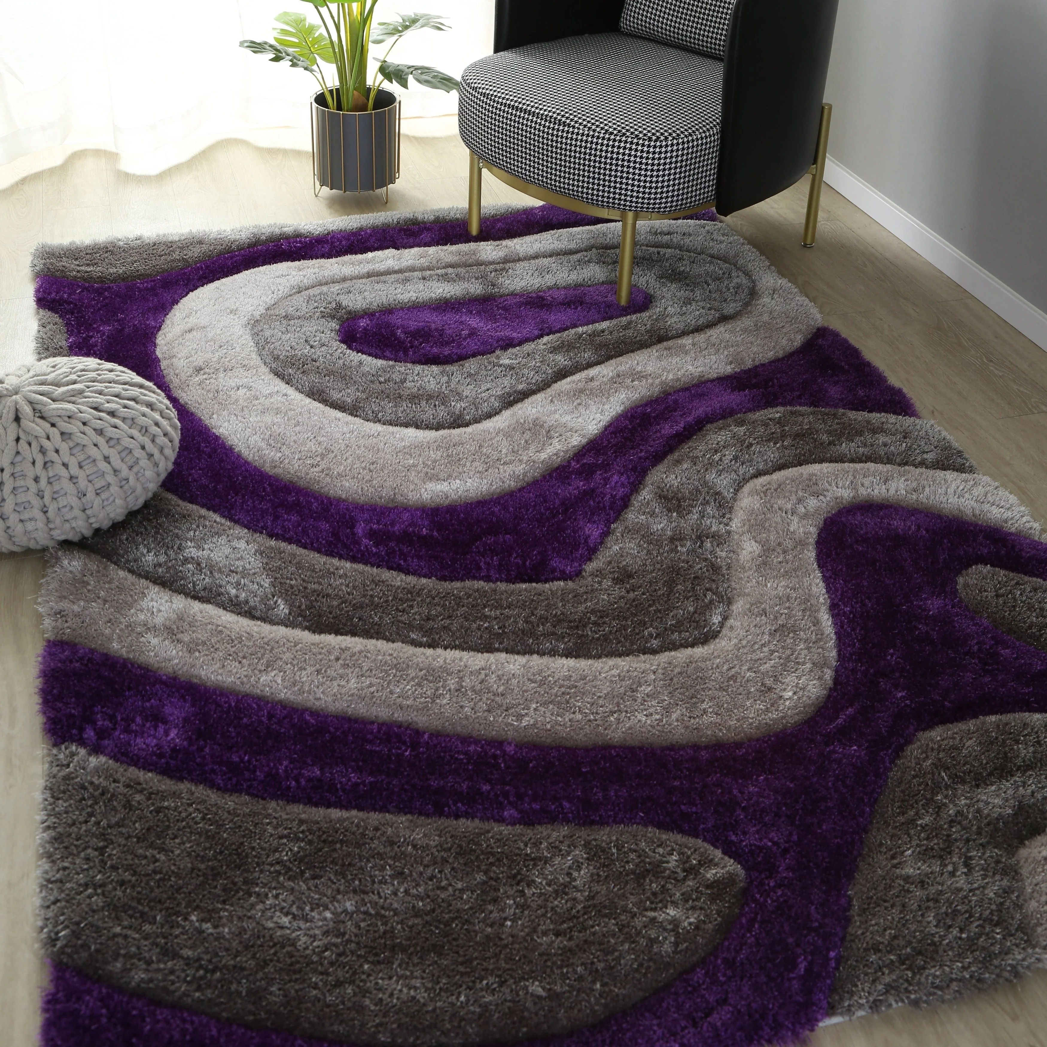 Mateos Shag Abstract Designed Area Rug