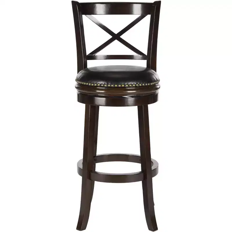 Butler Swivel Bar Stool - FOX7014 - Cappuccino/Black - Safavieh Couture