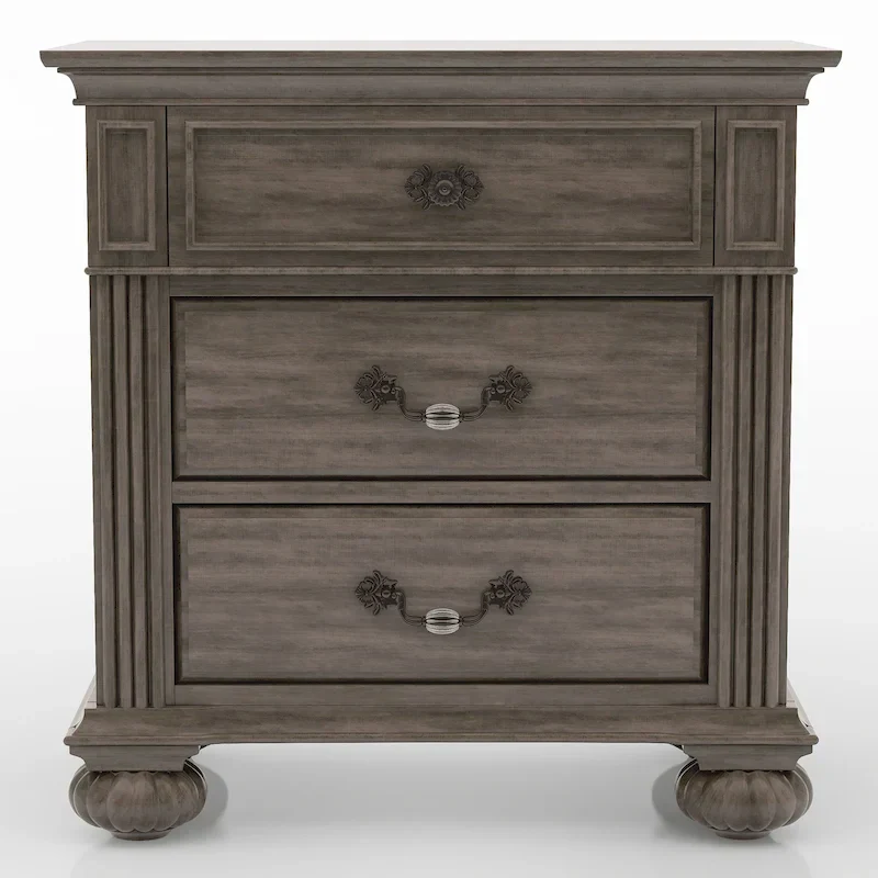 Traditional Grey Wood Poster Bedroom – Queen / King / Cal King, 2-Person
