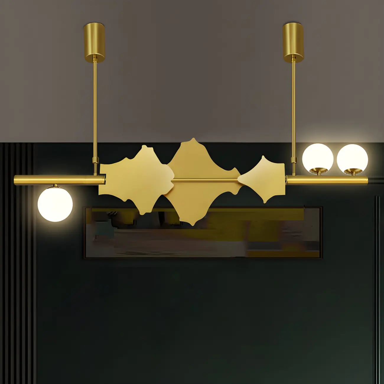 3/4-Light Modern Gold Metal Abstract Island Light