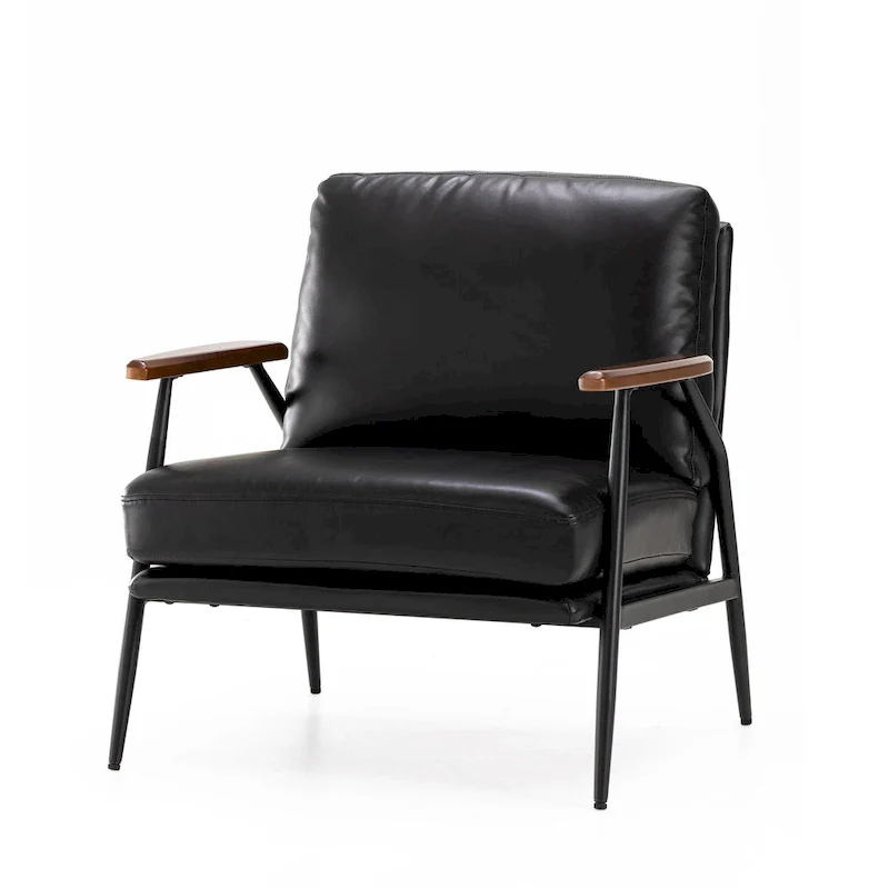 28W Mid-century Modern Soft PU Leather Accent Armchair - 28 W x 31 D x 30.75 H