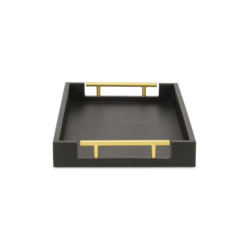 Lusan Faux Shagreen Tray with Handles