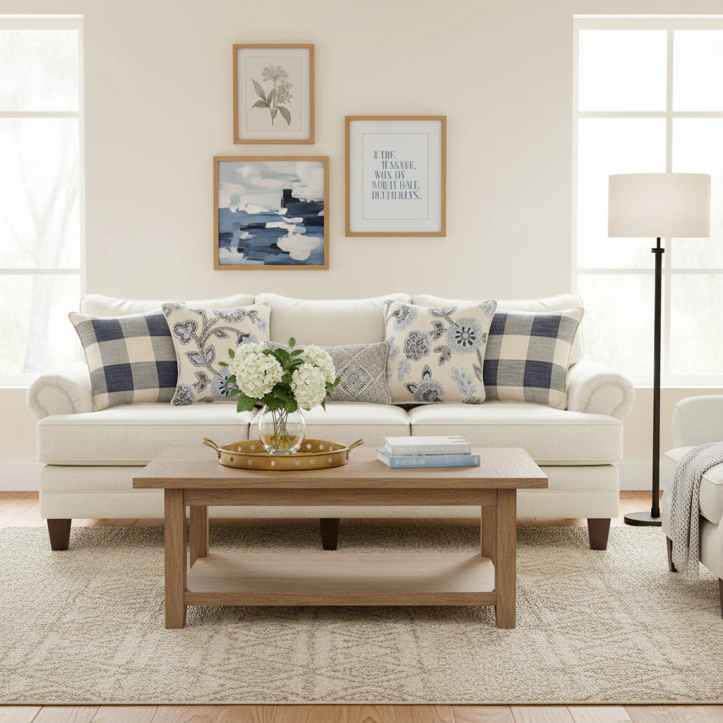 Traditional farmhouse sofa