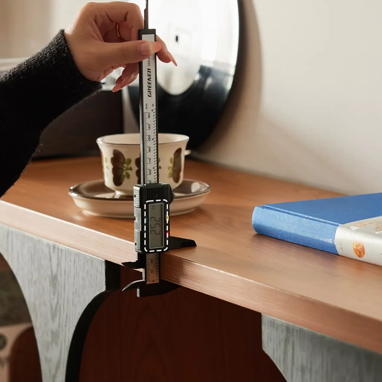 3-Tiers Geometric Modern Rectangular Wood Bookcase Black