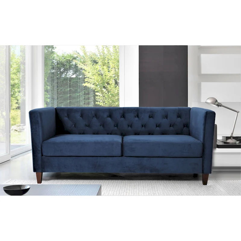 Lisette 73.3 Velvet Square Arm Sofa