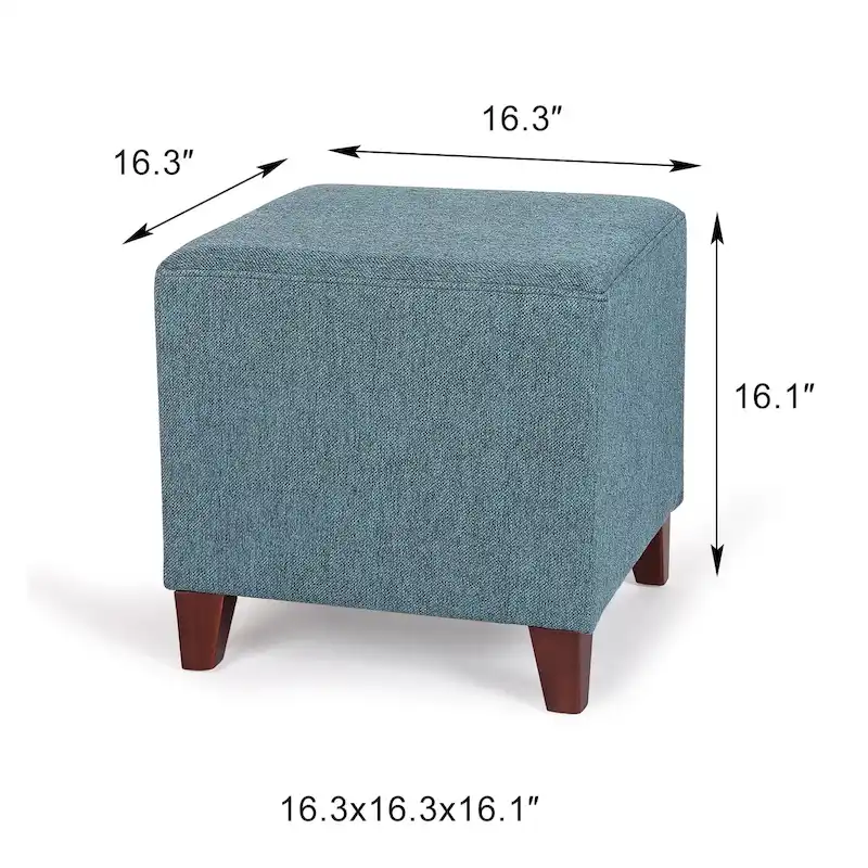 British Style Cube Ottoman Footstool