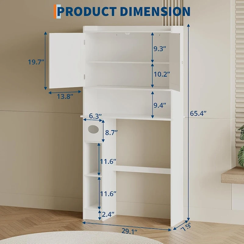 Over The Toilet Storage Cabinet With Barn Door, White Above Toilet Storage Cabinet
