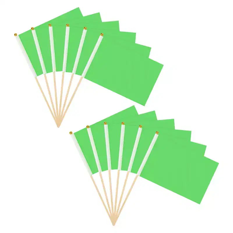 Unique Bargains Mini Sublimation Polyester Hand Held Plain Flags 12 Pcs
