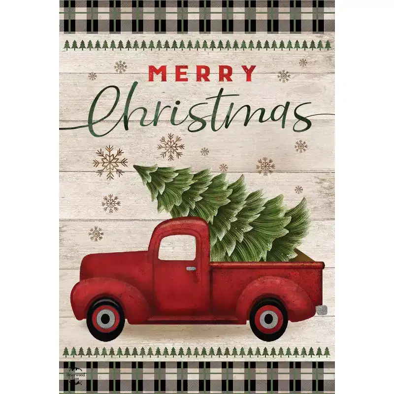 Briarwood Lane House Flag 40x28 For Outdoor Merry Christmas Pickup Truck For Christmas House Flag