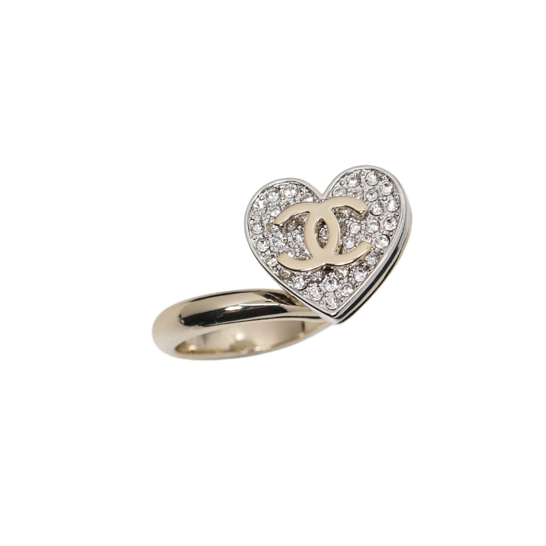 CCR065 Chanel crystal heart ring - ccjewelryacc