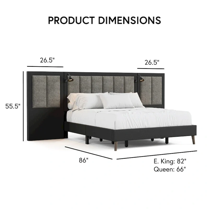 Extended Wall Panel Bed with Reading Lights