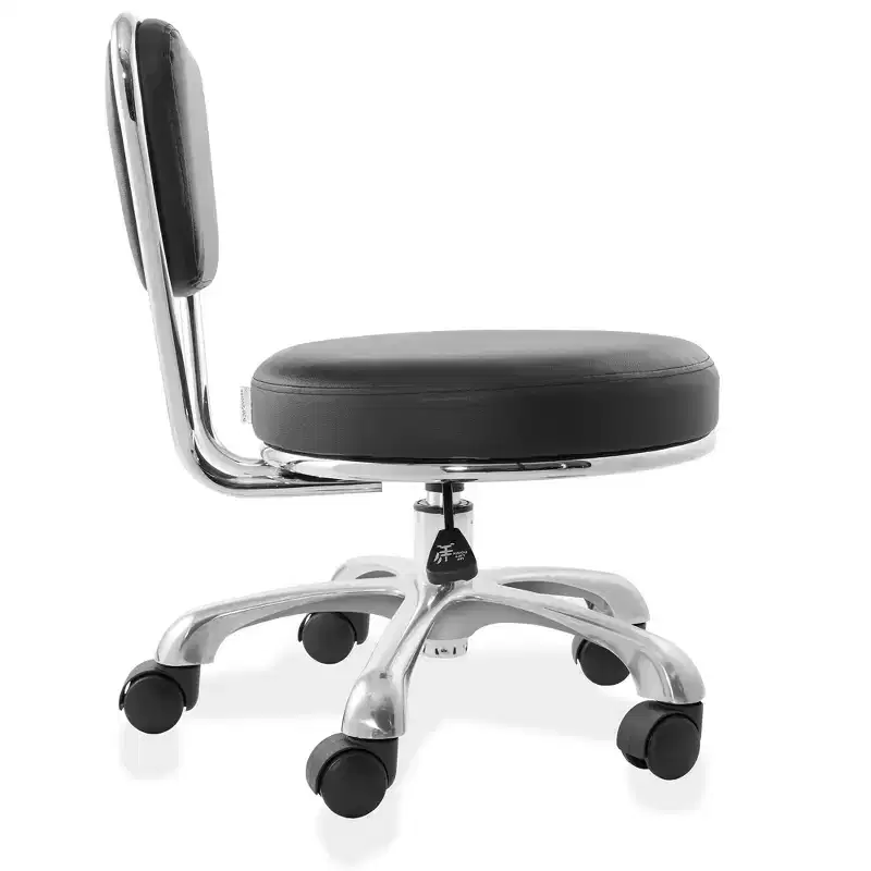 Saloniture Rolling Hydraulic Salon Stool with Backrest - Adjustable Swivel Chair for Spa or Medical Office