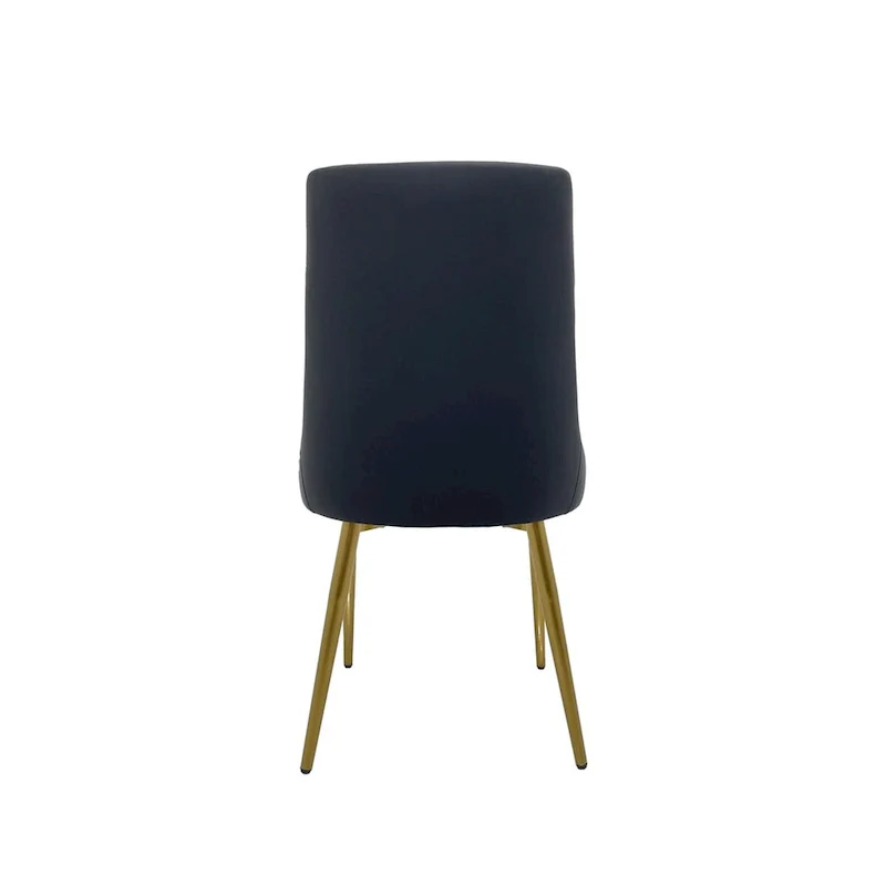 Dining Chair with PU Seat and Matte Gold Legs, Set of 2