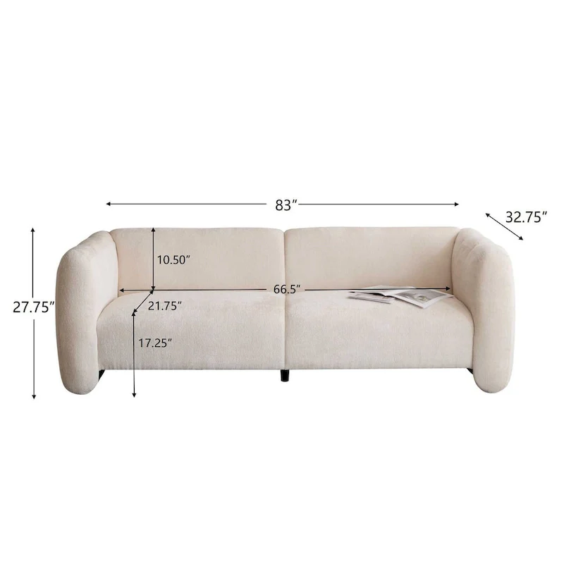 Christopher Knight Home - Tonson 83 3-Seater Wave Design Sofa