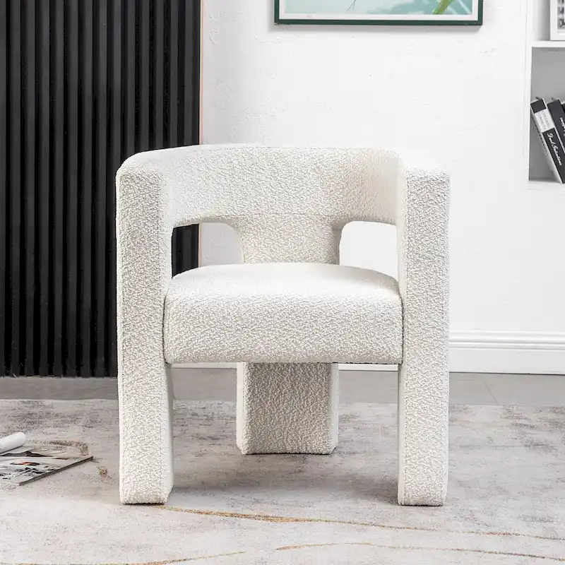 28 Wide Boucle Upholstered Square Armchair