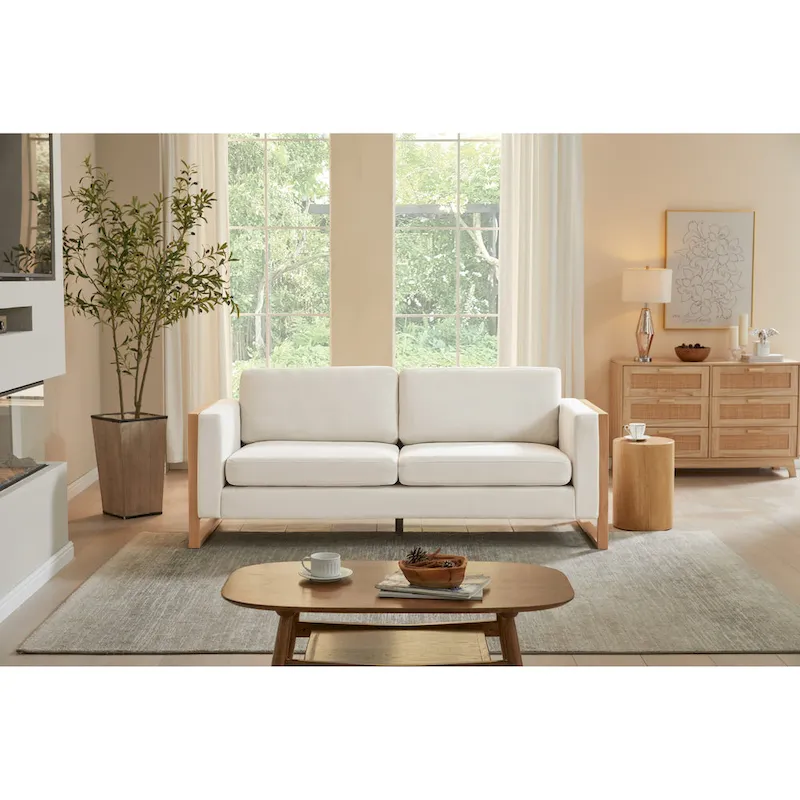 Lily Modern 79 3-Seater Sofa with Solid Wood Legs