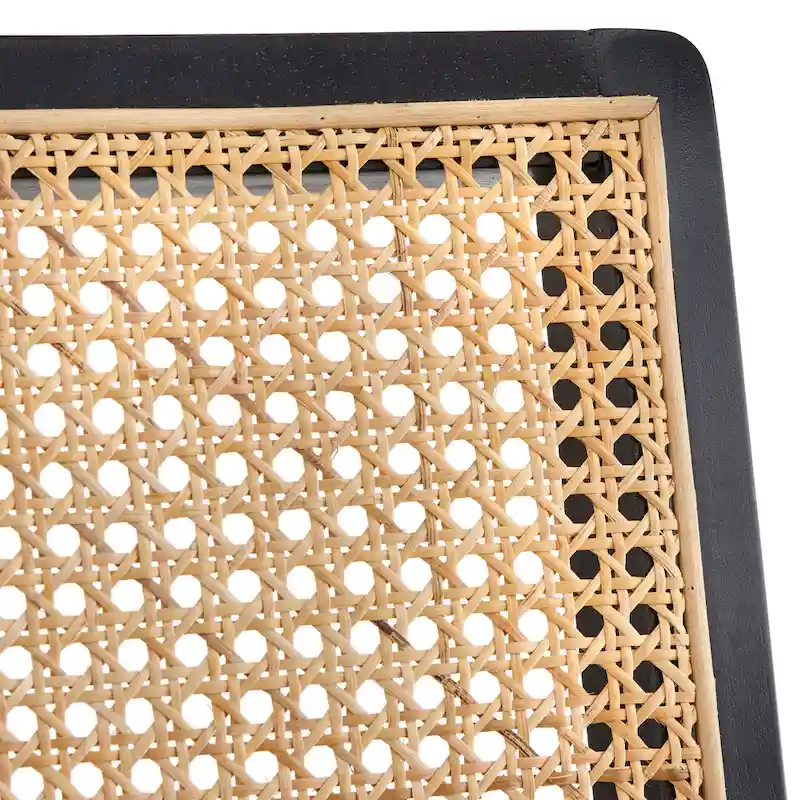 Cane and Solid Wood Accent Chair